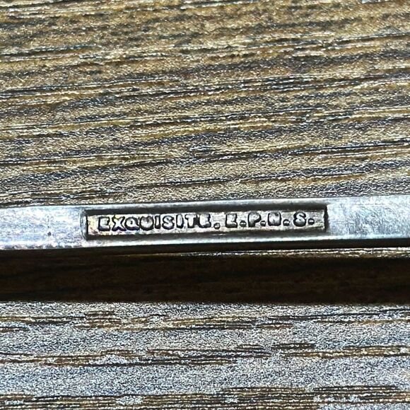 Sugar SPOON Silverplate Vintage EXQUISITE EPNS AMBER crystal PINEAPPLE TOP mini - Picture 5 of 8